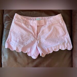 J. Crew Pink Scalloped Hem Shorts